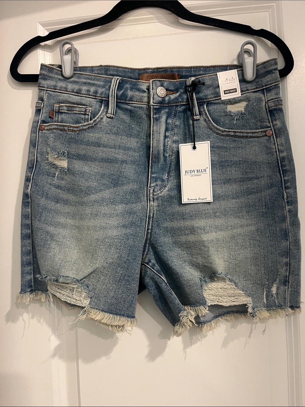 Judy Blue Medium Wash Blue Denim Jeans with Leather Brand Patch